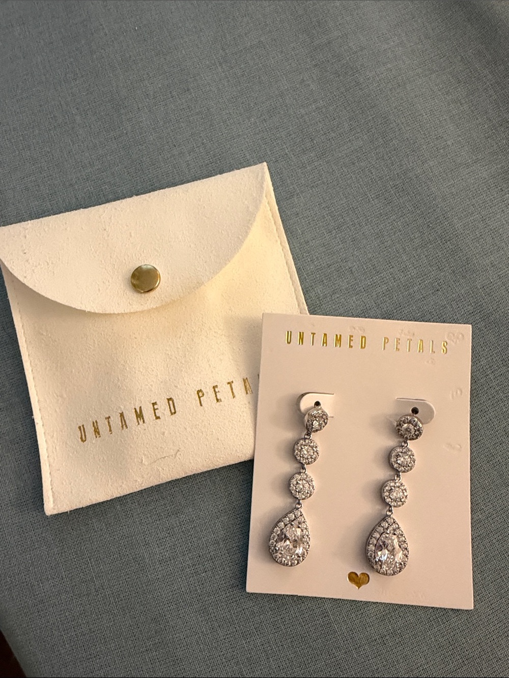 Silver Crystal Drop Earrings